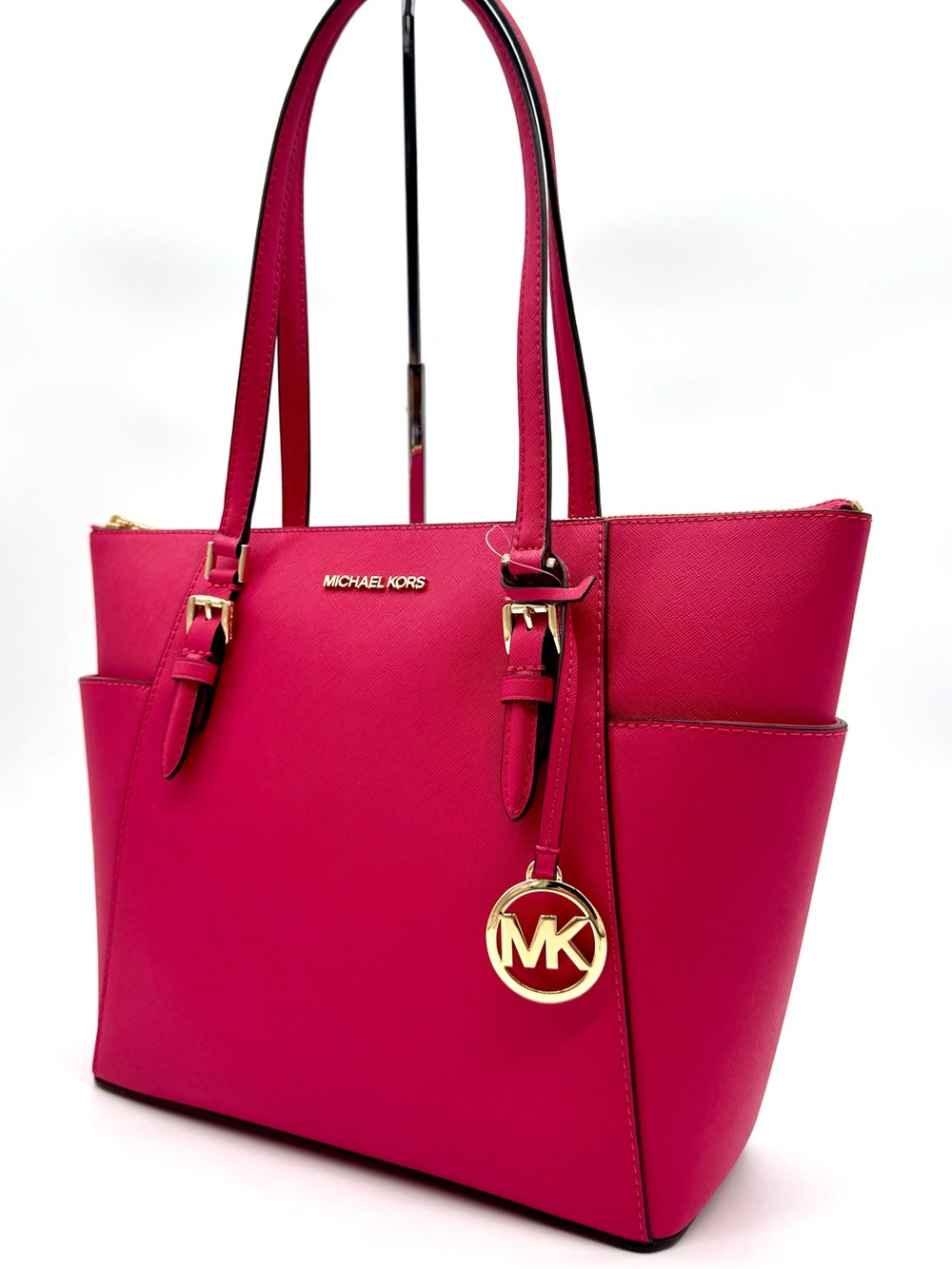 Michael Kors Large Charlotte Tote Bag Electric Pink